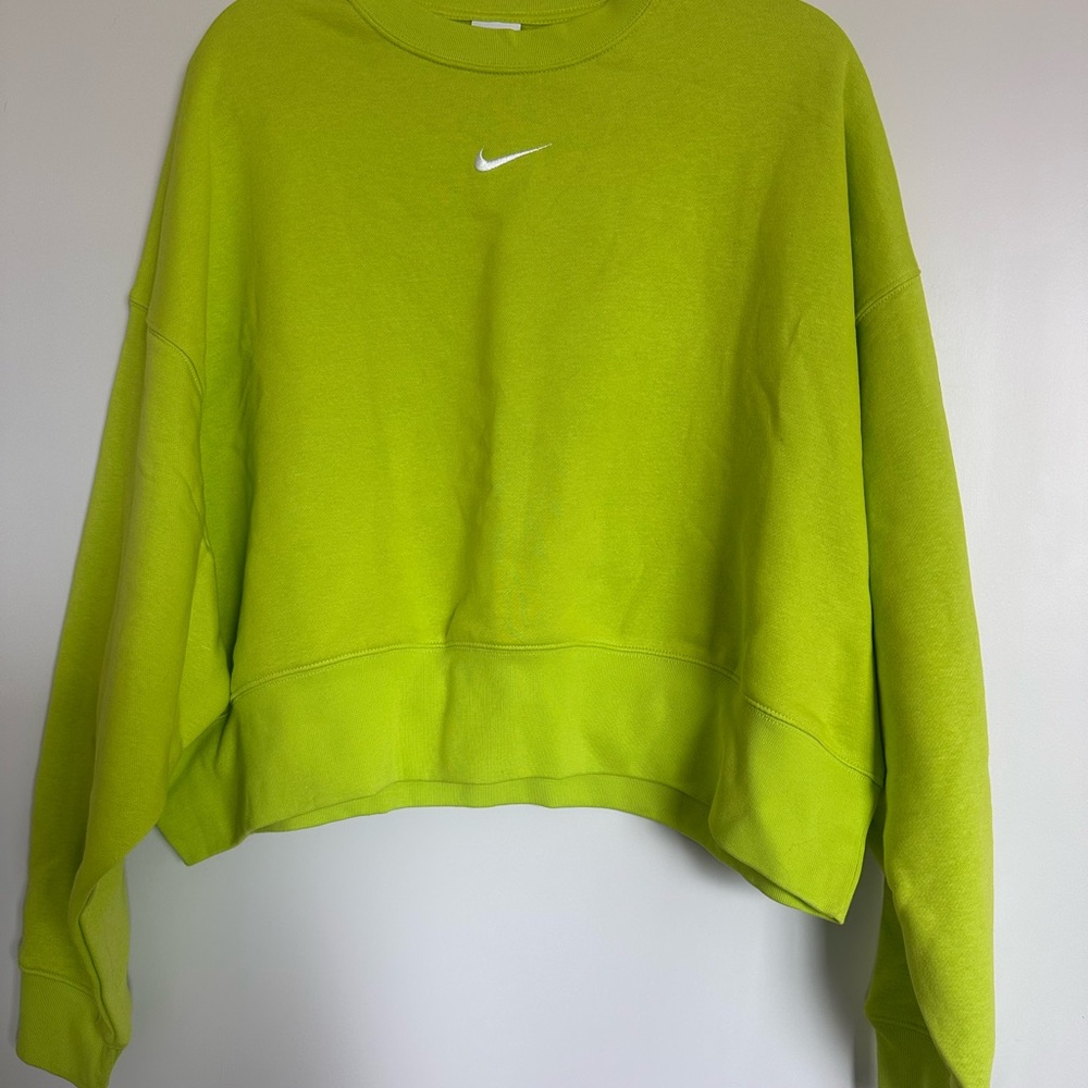 Nike Women's Bright Green Oversized Sweatshirt